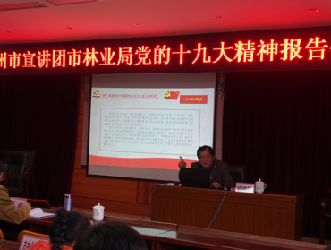 广西梧州市宣讲团成员徐锦留同志到市林业局宣讲党的十九大精神