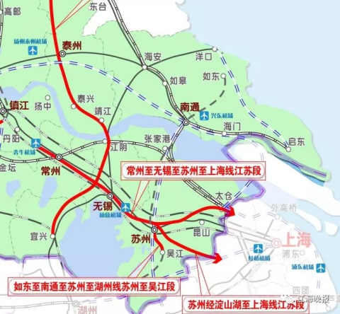 江苏省沿江城市群城际铁路建设规划获批，多条线路近期开建